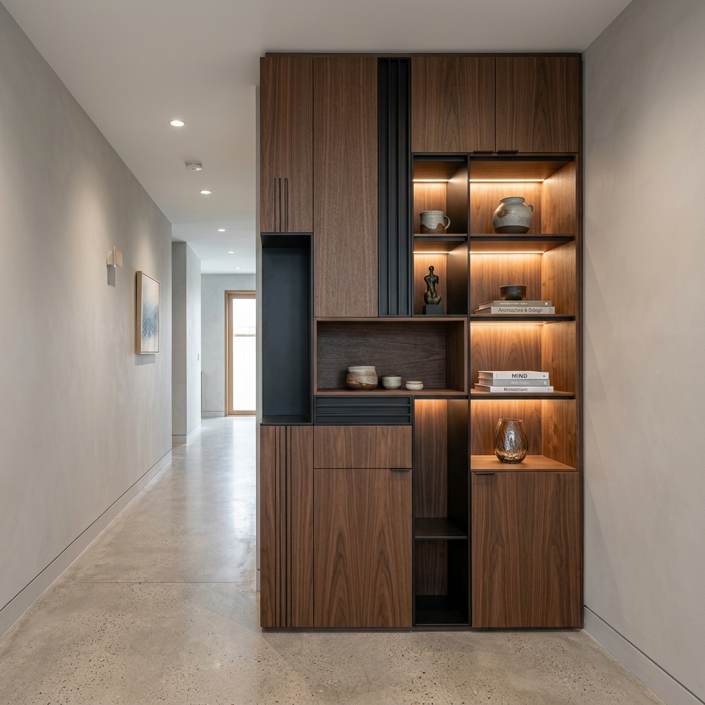 Современная прихожая с подсветкой