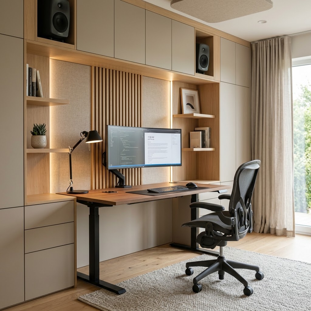 Домашний офис в 2026: встроенный кабинет, акустика и эргономика рабочего места