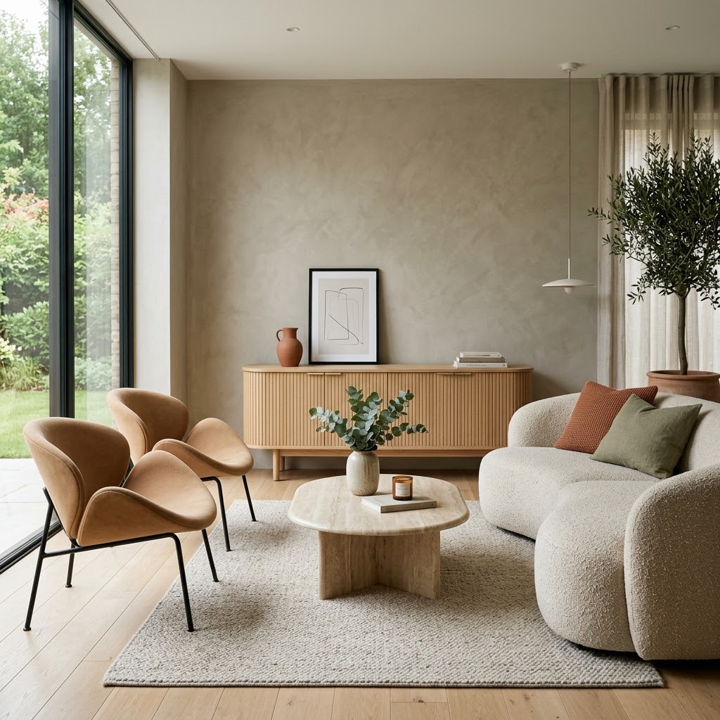 Тёплый минимализм (Warm Minimalism) в мебели: формы, фурнитура, цвета 2026