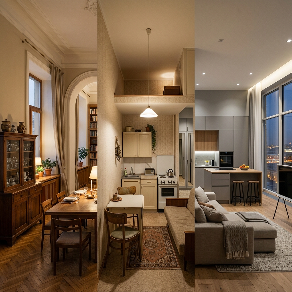 Московские планировки и мебель: как менялись квартиры и какие решения под размеры стали стандартом