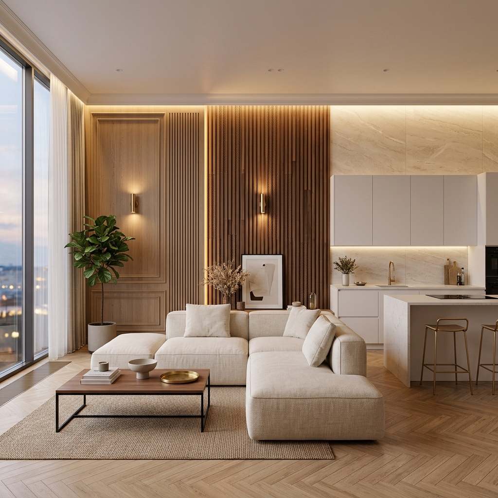 Стеновые панели: от деревянных буазери к акустическим и влагостойким решениям для квартиры 2026