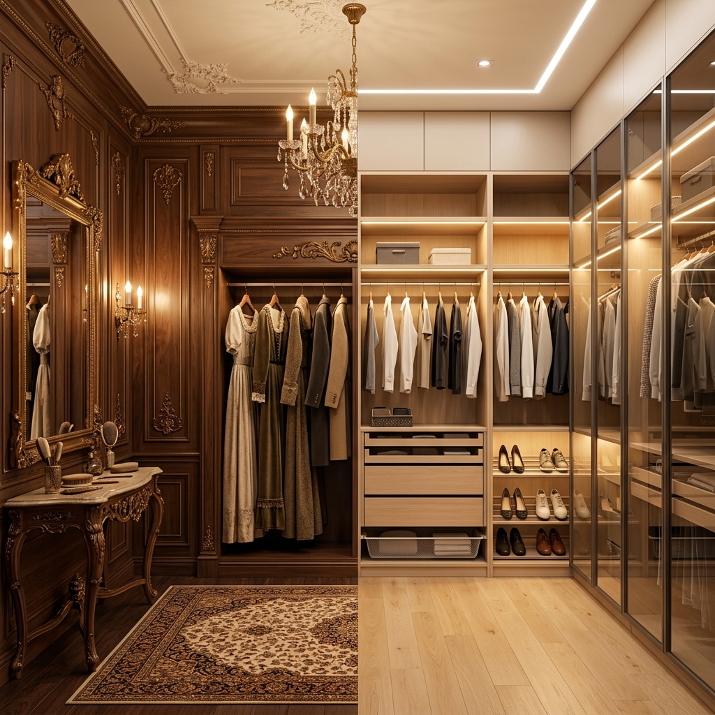 Гардеробная как изобретение комфорта: от дворцовых комнат до модульных систем под новостройку