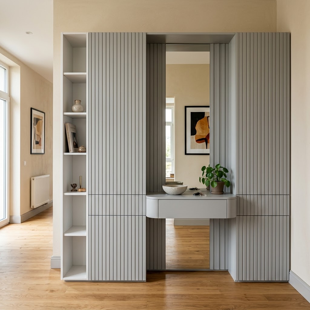 Современная прихожая с зеркалом и консолью Альгеро